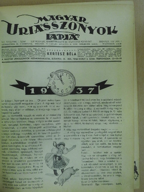 Bácskay Magda - Magyar Uriasszonyok Lapja 1937. (nem teljes évfolyam) [antikvár]