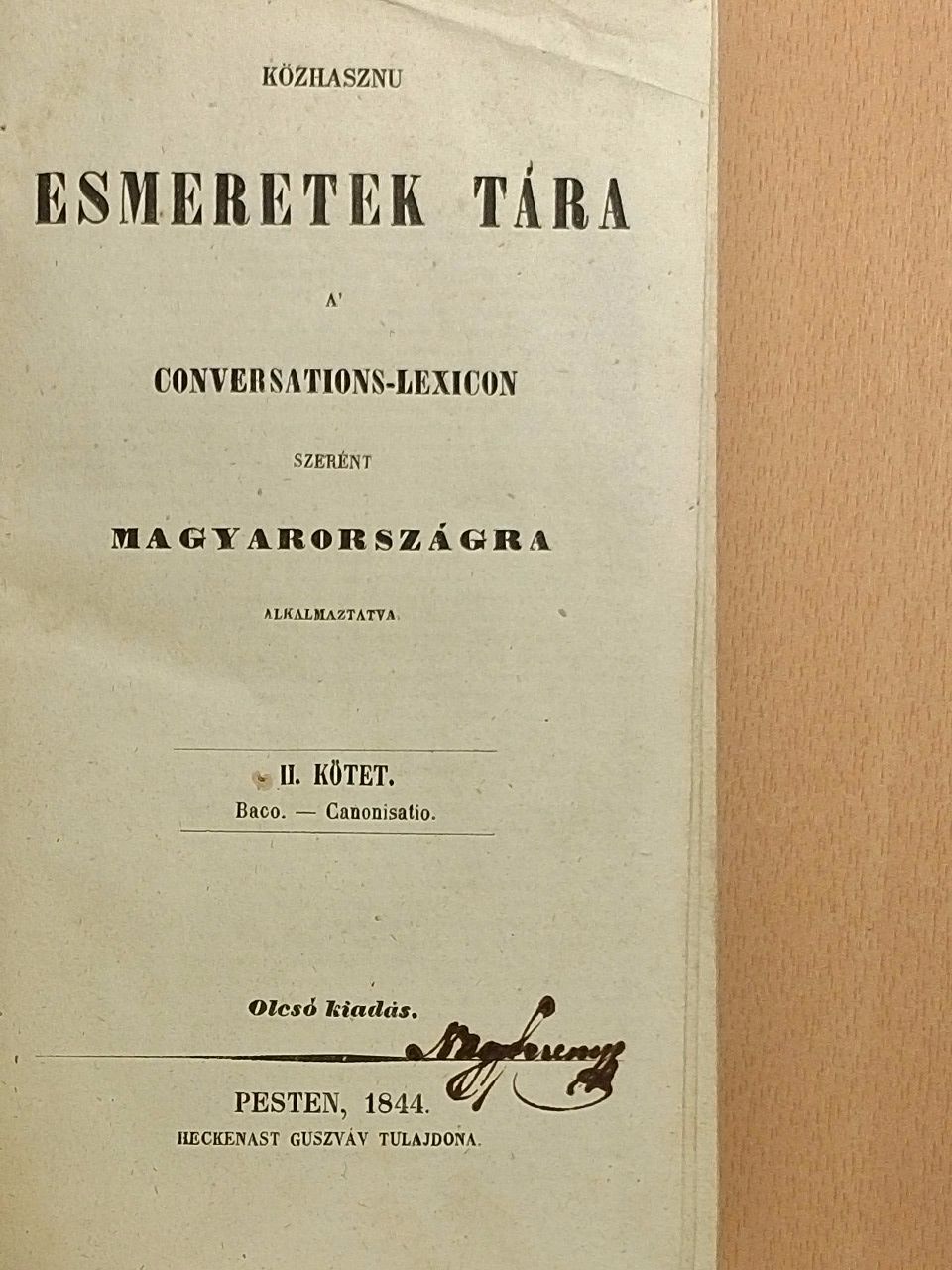 Közhasznu esmeretek tára II. (töredék) [antikvár]