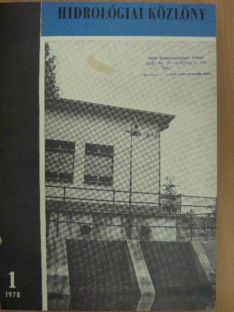 Csuka József - Hidrológiai Közlöny 1978. (nem teljes évfolyam) [antikvár]