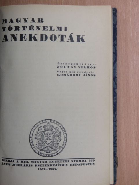 Magyar történelmi anekdoták [antikvár]