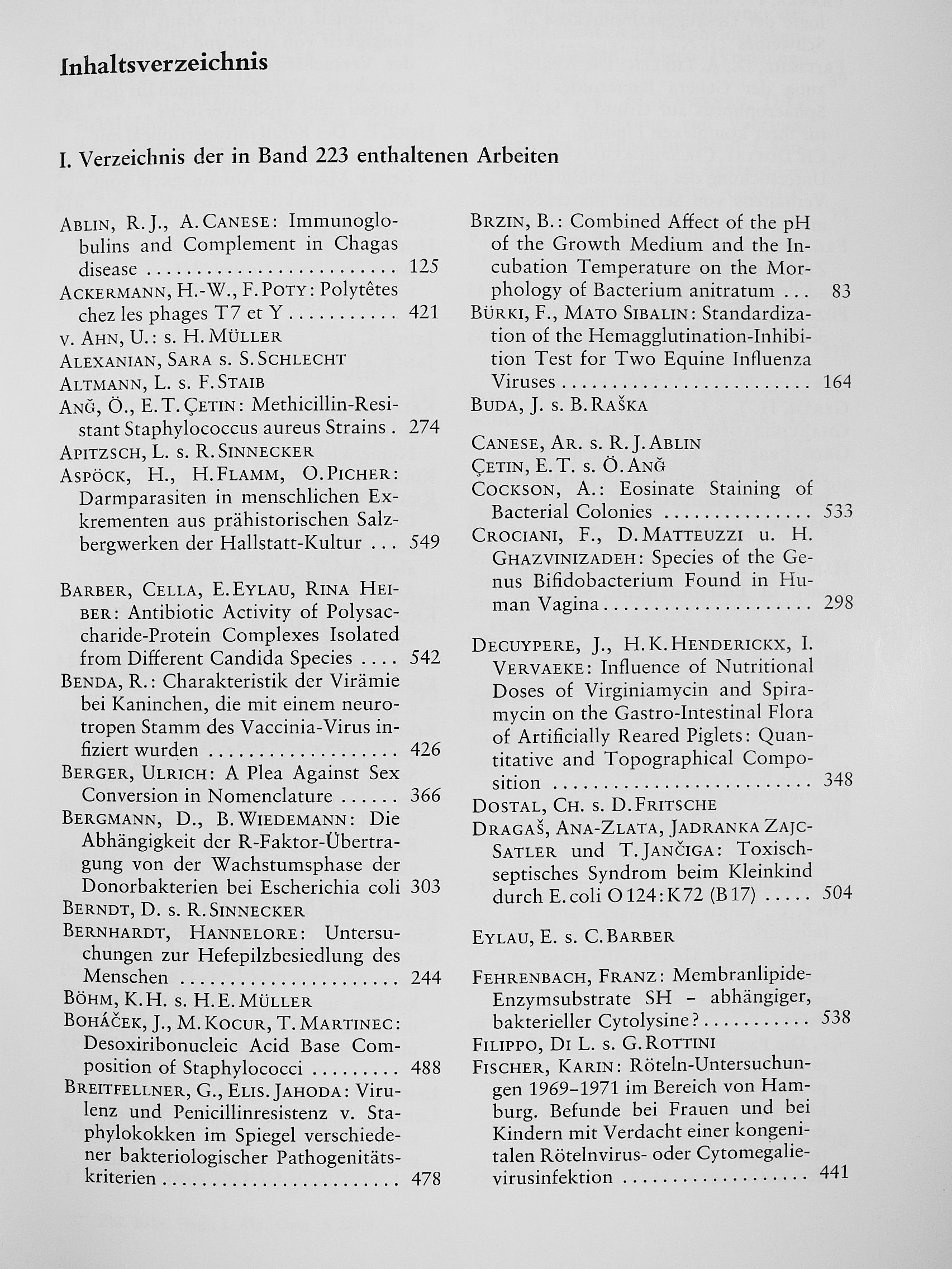 Bernhardt Hannelore - Zentralblatt für Bakteriologie, Parasitenkunde, Infektionskrankheiten und Hygiene 223 [antikvár]