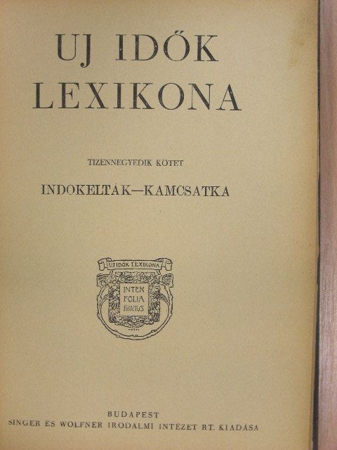 Uj Idők Lexikona 14. (töredék) [antikvár]