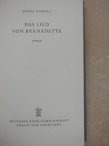 Franz Werfel - Das Lied von Bernadette [antikvár]