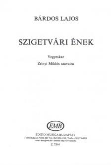 BÁRDOS LAJOS - SZIGETVÁRI ÉNEK - VEGYESKARRA