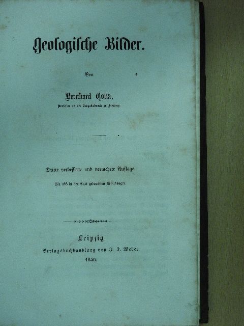 Bernhard Cotta - Geologische Bilder (gótbetűs) [antikvár]