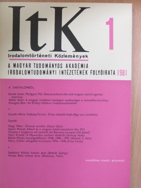 Ács Pál - Irodalomtörténeti Közlemények 1981/1. [antikvár]