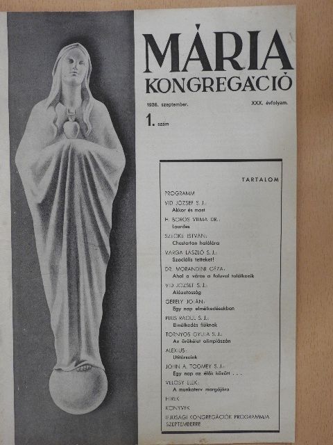 Alexius - Mária Kongregáció 1936. szeptember [antikvár]