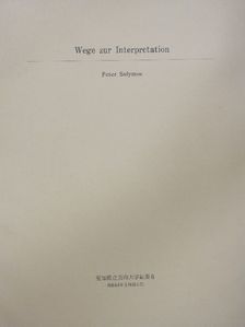 Peter Solymos - Wege zur Interpretation [antikvár]