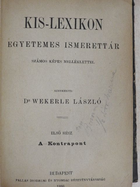 Kis-Lexikon I. (töredék) [antikvár]