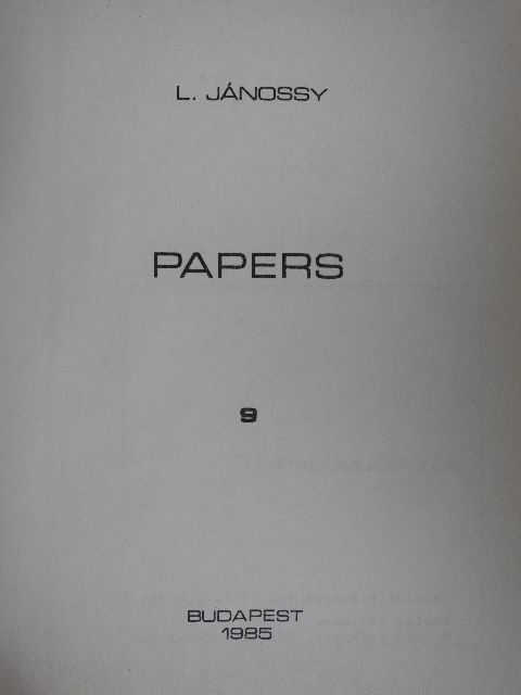 Bertrand Goldschmidt - Papers 9. [antikvár]