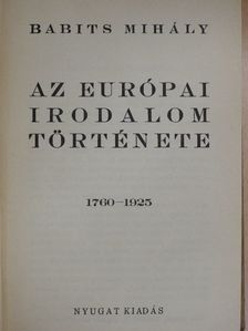 Babits Mihály - Az európai irodalom története [antikvár]