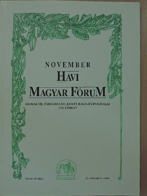 Arany János - Havi Magyar Fórum 2002. november [antikvár]