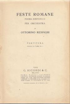 OTTORINO RESPIGHI - Feste Romane [antikvár]