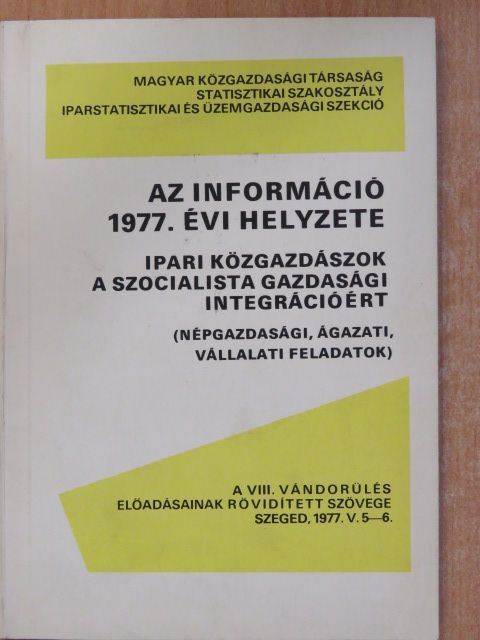 Dr. Burkus Egon - Az információ 1977. évi helyzete [antikvár]