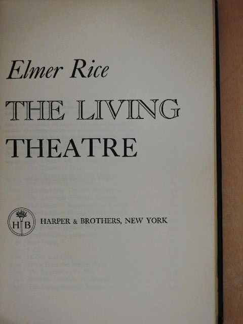 Elmer Rice - The Living Theatre [antikvár]