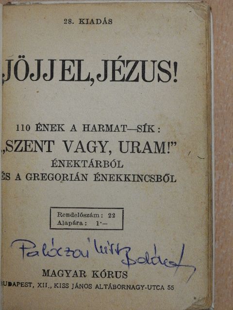 Jöjj el, Jézus! [antikvár]