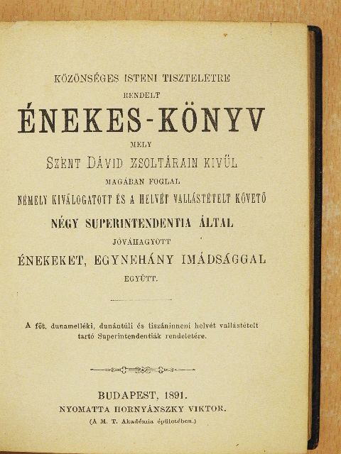 Közönséges isteni tiszteletre rendelt Énekes-könyv [antikvár]