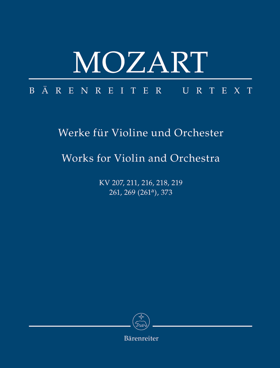 MOZART, W,A, - WERKE FÜR VIOLINE UND ORCHESTER KV 207, 211, 216, 218, 219, 261, 269,(261a), 373. STUDIENPARTITUR