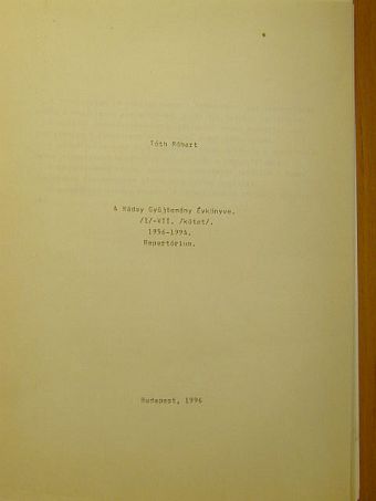 Tóth Róbert - A Ráday Gyűjtemény Évkönyve (I)-VII. 1956-1994 [antikvár]