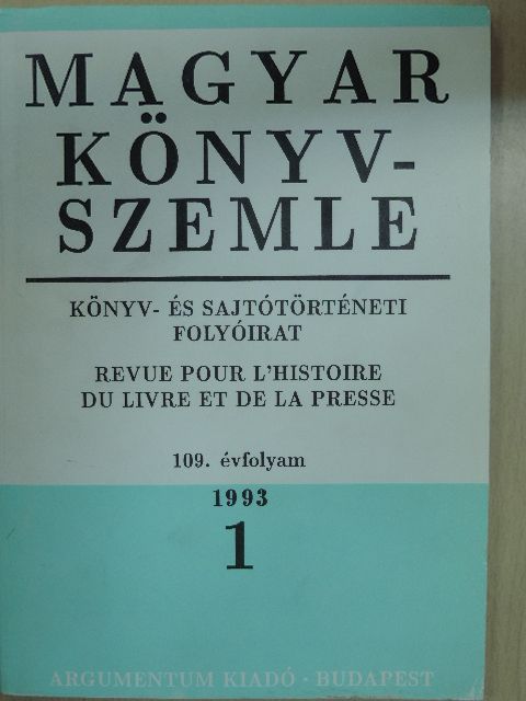 Darabos Pál - Magyar Könyvszemle 1993/1. [antikvár]