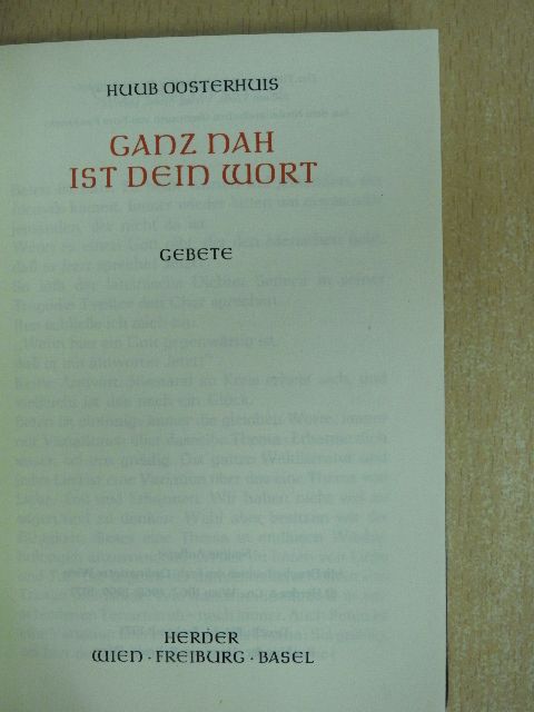 Huub Oosterhuis - Ganz Nah ist dein Wort [antikvár]