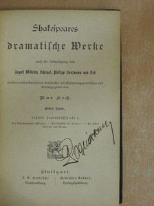 Shakespeare - Shakespeares dramatische Werke 1. (gótbetűs)  [antikvár]