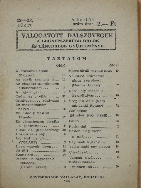 G. Dénes György - Válogatott dalszövegek 22-23. [antikvár]