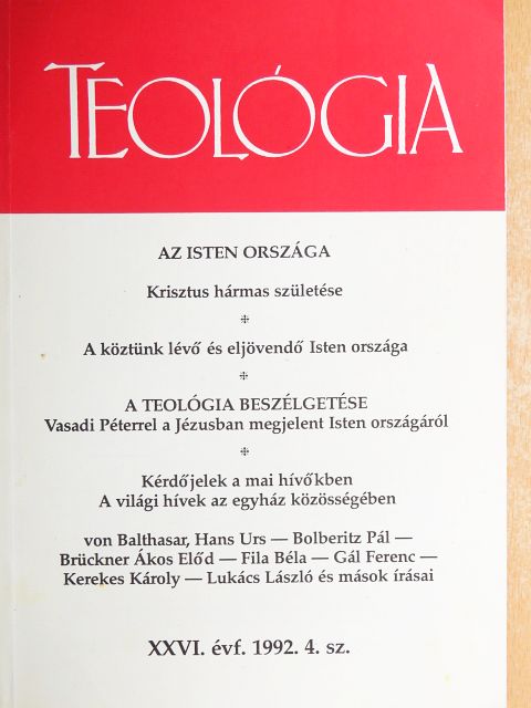 Bán Endre - Teológia 1992. november [antikvár]