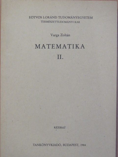 Varga Zoltán - Matematika II. [antikvár]