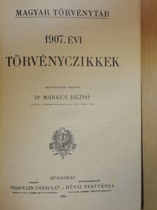 1907. évi törvényczikkek [antikvár]