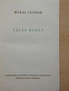 Márai Sándor - Válás Budán [antikvár]
