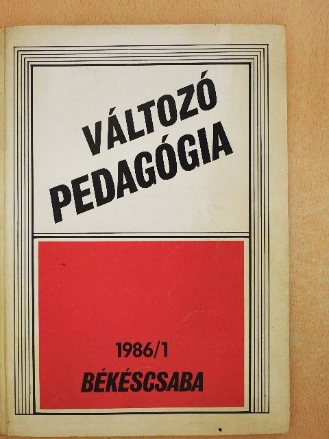 Hévizi Eszter - Változó pedagógia 1986/1 [antikvár]