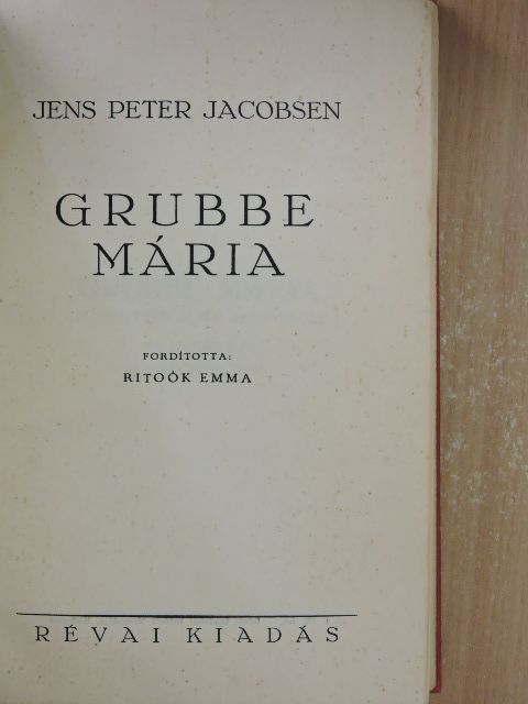 Jens Peter Jacobsen - Grubbe Mária [antikvár]