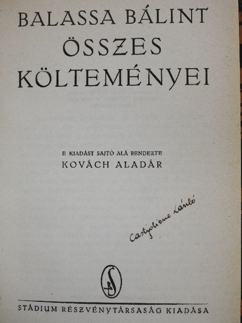 Balassa Bálint - Balassa Bálint összes költeményei (Dr. Castiglione László könyvtárából) [antikvár]