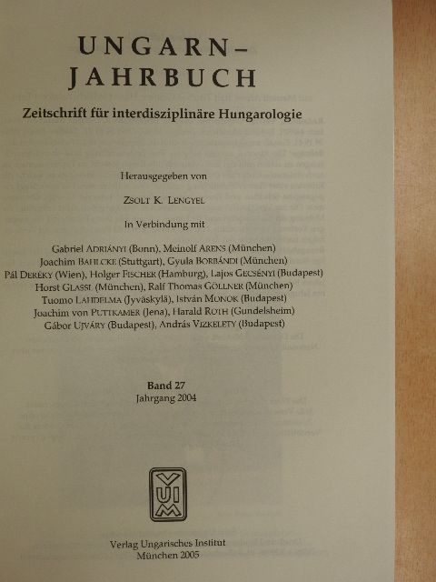 Joachim Bahlcke - Ungarn-Jahrbuch 27. [antikvár]