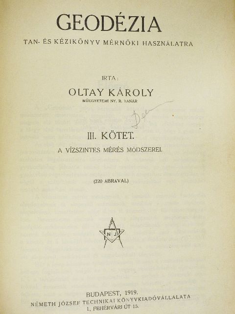 Oltay Károly - Geodézia III. [antikvár]
