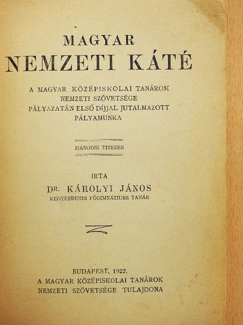 Dr. Károlyi János - Magyar nemzeti káté [antikvár]