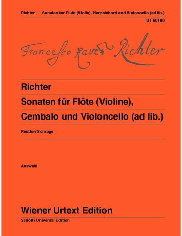 RICHTER, FRANZ XAVER - SONATEN FÜR FLÖTE (VL) CEMBALO UND VIOLONCELLO (AD.LIB) AUSWAHL URTEXT