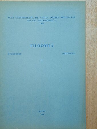 Héderné dr. Kozák Róza - Filozófia IX. [antikvár]