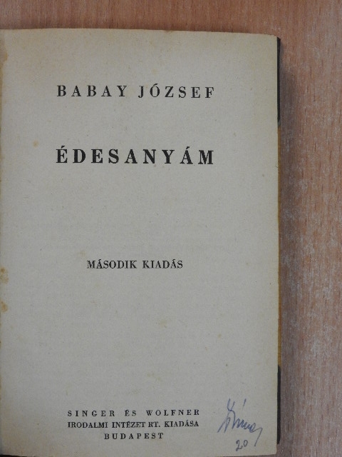 Babay József - Édesanyám [antikvár]