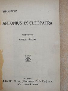 Shakspere - Antonius és Cleopatra/János király [antikvár]