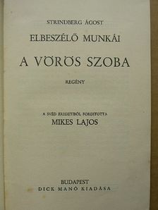 Strindberg Ágost - A vörös szoba [antikvár]