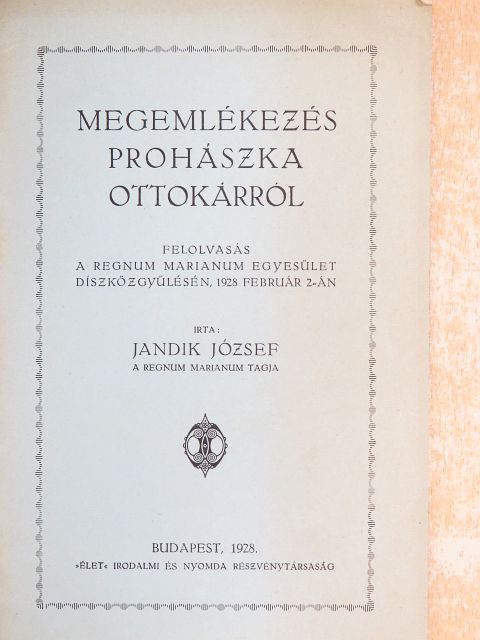 Jandik József - Megemlékezés Prohászka Ottokárról [antikvár]