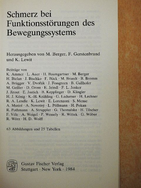 Schmerz bei Funktionsstörungen des Bewegungssystems [antikvár]