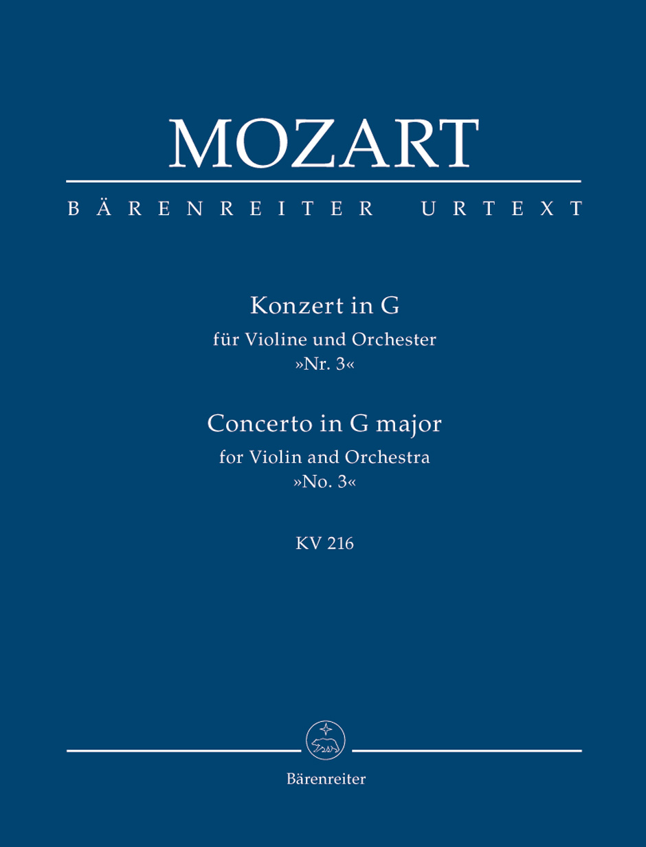 MOZART, W,A, - KONZERT IN G FÜR VIOLINE UND ORCHESTER KV 216 TASCHENPARTITUR URTEXT