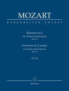 MOZART, W,A, - KONZERT IN G FÜR VIOLINE UND ORCHESTER KV 216 TASCHENPARTITUR URTEXT