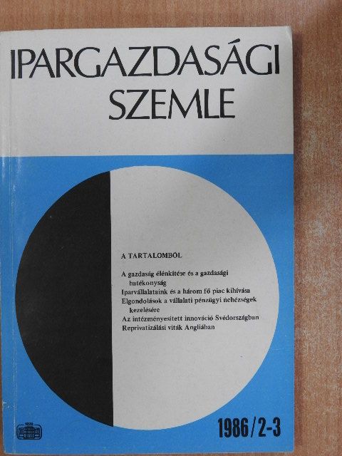 Bánky András - Ipargazdasági szemle 1986/2-3. [antikvár]