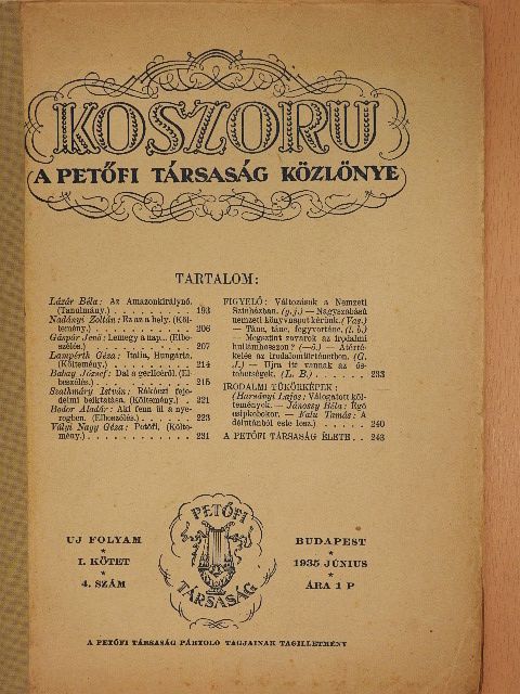 Babay József - Koszoru 1935. június [antikvár]