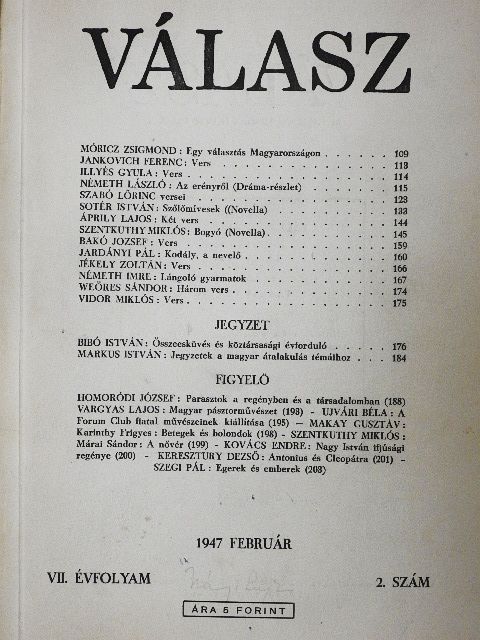 A. Huxley - Válasz 1947. február [antikvár]