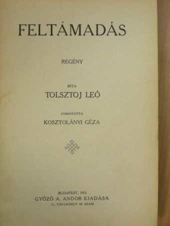 Tolsztoj Leó - Feltámadás [antikvár]
